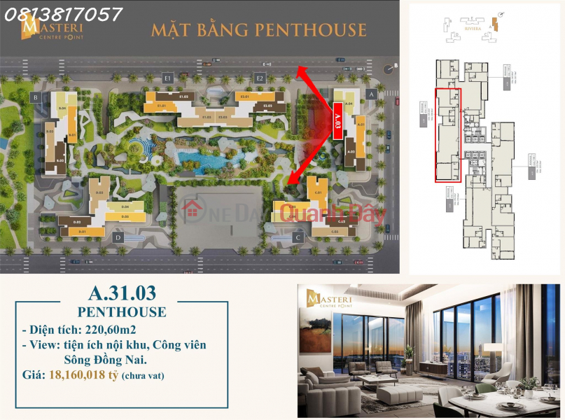 Masterise Homes PENTHOUSE BIỆT THỰ TRÊN KHÔNG CUỐI CÙNG VÀ DUY NHẤT, Chỉ 18 tỷ ️ Niêm yết bán