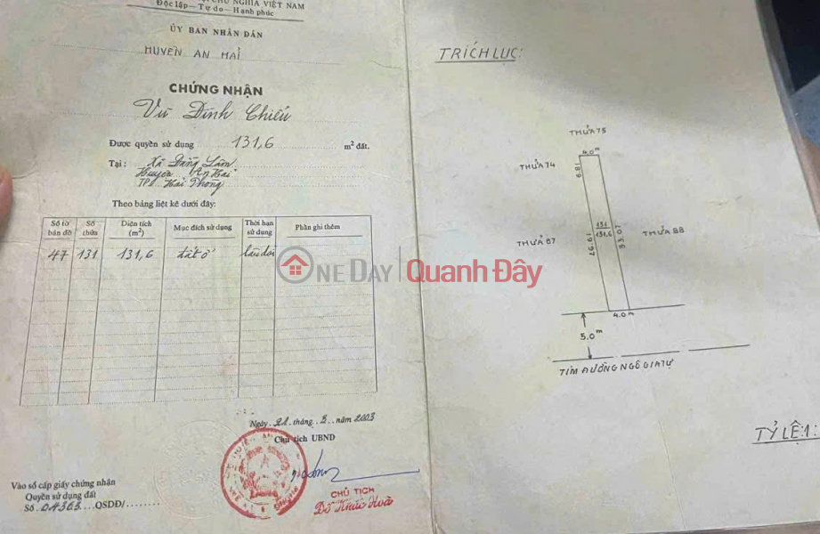 Land for sale on Ngo Gia Tu street - 132m² - near Sao Sang resettlement area - price 13.5 billion VND | Vietnam | Sales | đ 13.5 Billion