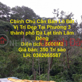 Chính Chủ Cần Bán Lô Đất Vị Trí Đẹp Tại Phường 3 thành phố Đà Lạt tỉnh Lâm Đồng _0