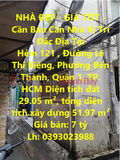 NHÀ ĐẸP - GIÁ TỐT - Cần Bán Căn Nhà Vị Trí Đắc Địa Tại Quận 1 - HCM _0