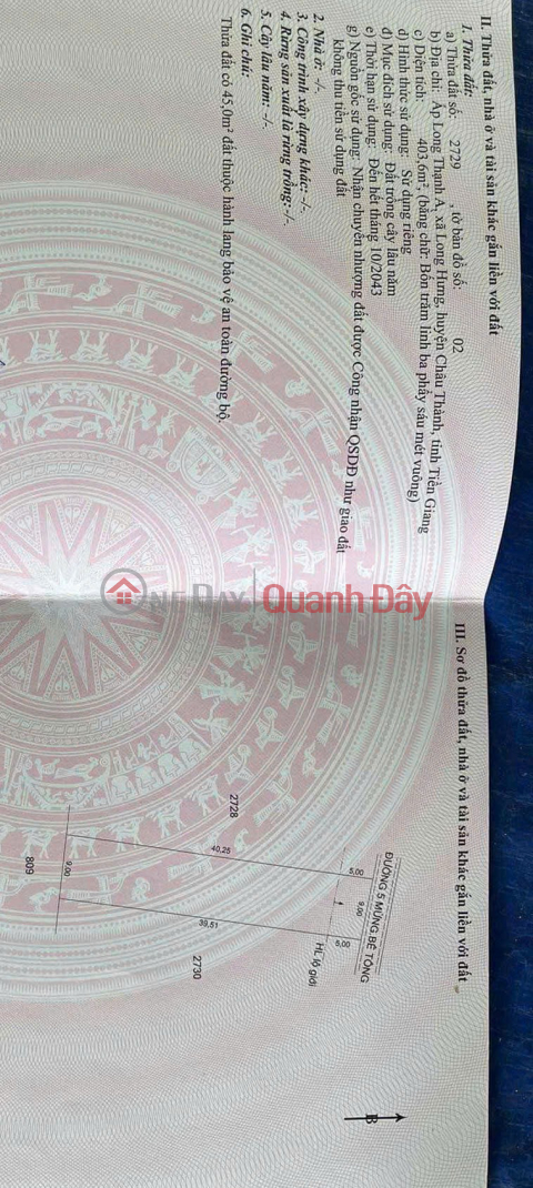 BEAUTIFUL LAND - GOOD PRICE - OWNER FOR SALE At Long Hung, Chau Thanh, Tien Giang _0