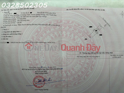Owner selling quickly a 125m2 plot of land, MB2651, Quang Trach commune. _0
