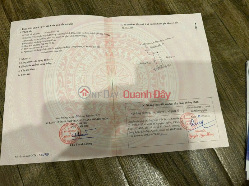 72,9m² mặt đường 403 Minh Đức – Ngang 4,7m – Trục giao thông lớn Đồ Sơn Hàng vị trí hiếm ZALO 0567 222 555 Niêm yết bán