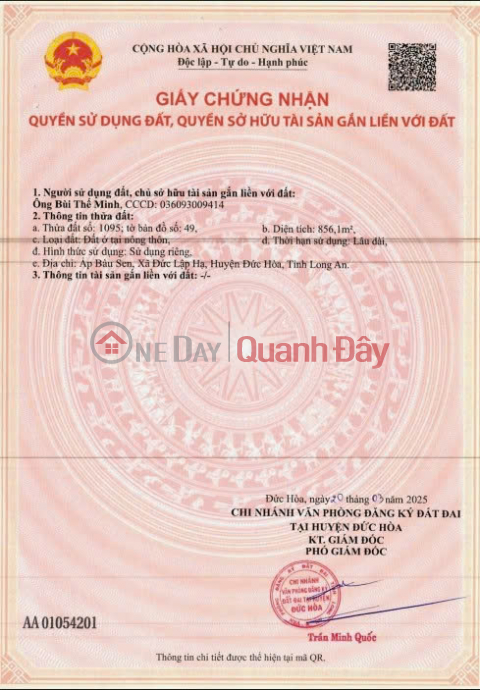 BEAUTIFUL LAND LOT - LAND FOR SALE At Ba Sa Street, Go Moi, Duc Lap Ha, Tay Ninh. _0