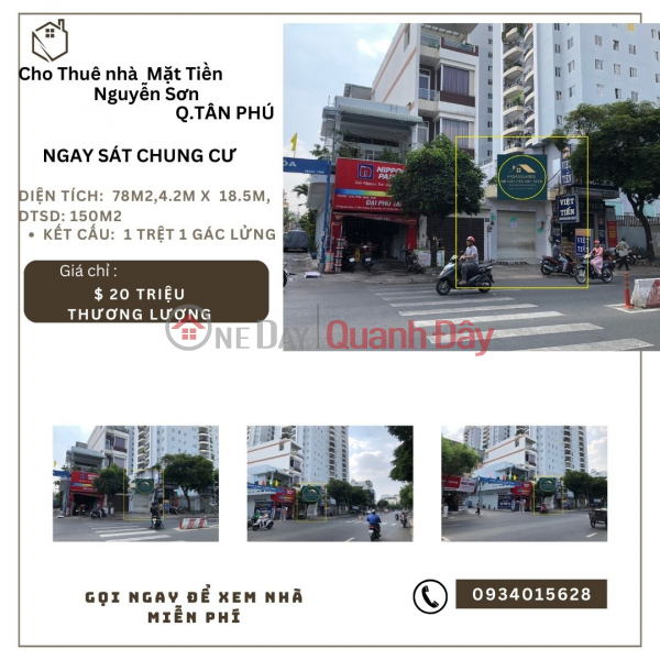 House for rent on Nguyen Son frontage, 88m2, 20 million, NEXT TO APARTMENT Rental Listings