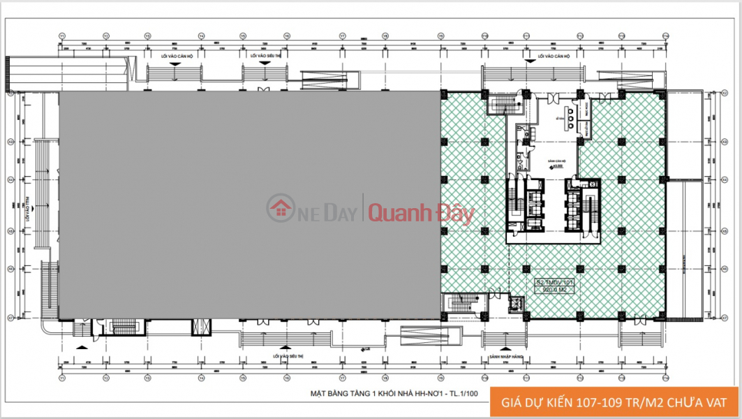 đ 100 Billion, Commercial Floor for Sale 1st Floor - Long-term Ownership - 920m2 - Best in Thanh Xuan District