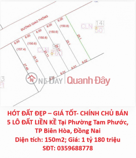 HOT LAND - GREAT PRICE - OWNER SELLING 5 ADJACENT PLOTS OF LAND in Tam Phuoc Ward, Bien Hoa City, Dong Nai Province _0