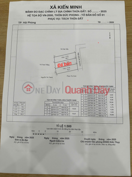 ĐẤT ĐỨC PHONG – KIẾN THỤY 2 LÔ F0 CUỐI CÙNG 94M² GIÁ HƠN 1 TỶ – HÀNG HIẾM GẦN VINHOMES ZALO 0567 222 555 Niêm yết bán