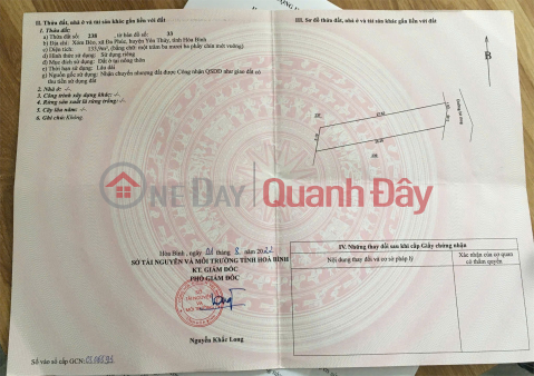 BEAUTIFUL LAND - GOOD PRICE - NEED TO SELL LAND LOT IN Da Phuc commune, Yen Thuy district, Hoa Binh _0