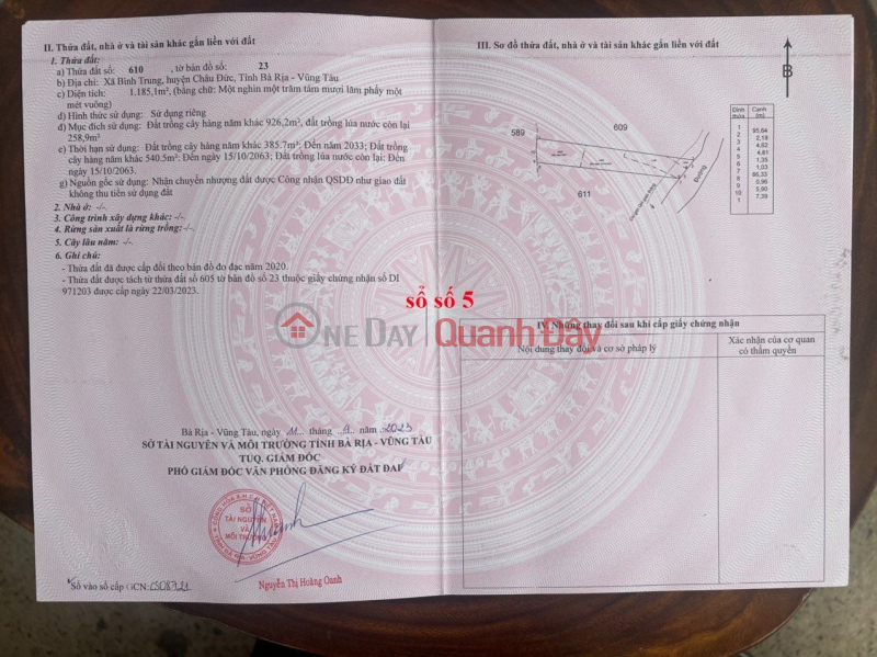 CHÍNH CHỦ BÁN ĐẤT VƯỜN XÃ BÌNH TRUNG, CHÂU ĐỨC BRVT, Việt Nam, Bán đ 678 triệu
