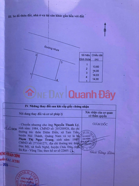 Property Search Vietnam | OneDay | Nhà ở, Niêm yết bán | ĐẤT SIÊU ĐẸP – GIÁ TỐT- CHÍNH CHỦ BÁN LÔ ĐẤT TẠI TT Ngãi Giao, Châu Đức Bà Rịa Vũng Tàu