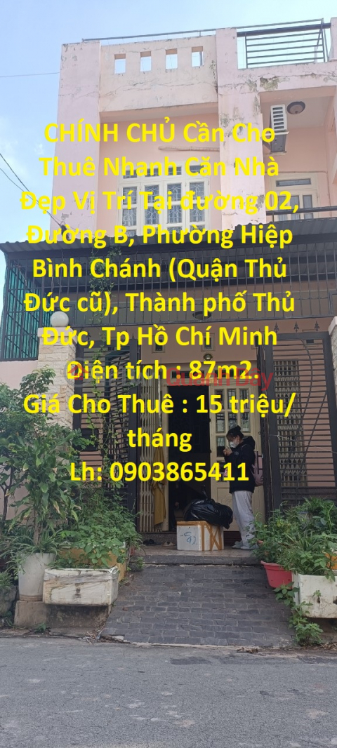 CHÍNH CHỦ Cần Cho Thuê Nhanh Căn Nhà Đẹp Vị Trí Tại TP Thủ Đức , HCM _0