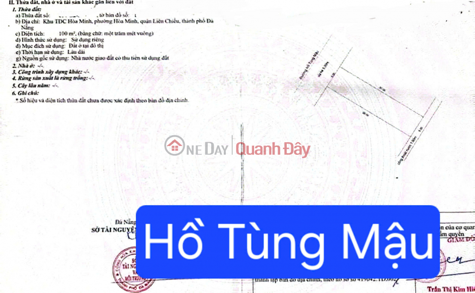 Land for sale on a 10.5m wide commercial street, Ho Tung Mau Sales Listings
