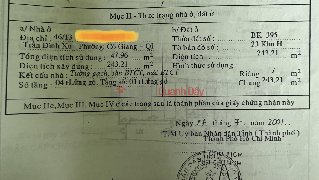 Property Search Vietnam | OneDay | Nhà ở Niêm yết bán | CHÍNH CHỦ BÁN Căn Hộ Vị Trí Đắc Địa Tại Quận 1 - TP HCM