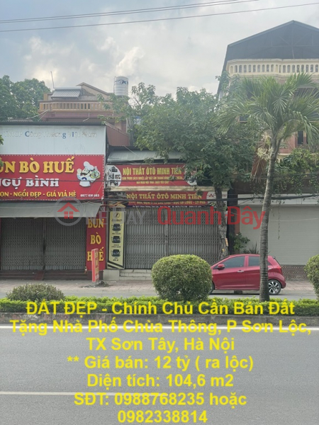 BEAUTIFUL LAND - Owner Needs to Sell Land and Give away Chua Thong Townhouse, Son Loc Ward, Son Tay Town, Hanoi Sales Listings