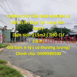 OWNER NEEDS TO SELL QUICK Plot Of Land In Beautiful Location In Long Hai - BRVT _0