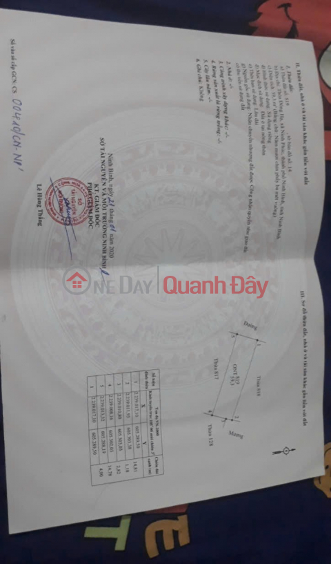 ĐẤT CHÍNH CHỦ - TRỤC CHÍNH Đường Trần Khát Chân, Phố Đông Hạ, Phương Đông Hoa Lư - Ninh Bình _0