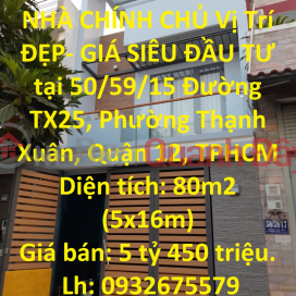 NHÀ CHÍNH CHỦ Vị Trí ĐẸP- GIÁ SIÊU ĐẦU TƯ tại quận 12, TPHCM _0