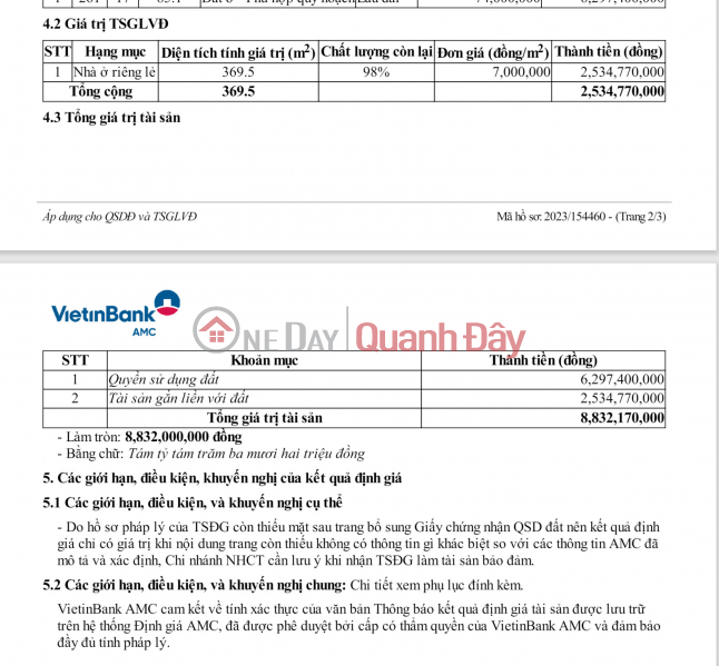 Bán nhà theo định giá ngân hàng Viettin hiện đang cho thuê 40tr/ tháng Niêm yết bán