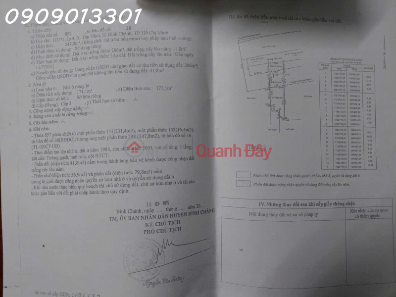 đ 8 Billion, Private house for sale in Hamlet 4, Tan Long, Binh Chanh, area 247.8 m2, selling price 8 billion VND (negotiable).