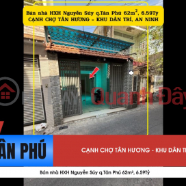 House for sale in alley off Nguyen Suy Street, Tan Phu District, 62m², 6.59 Billion VND - Next to Tan Huong Market _0