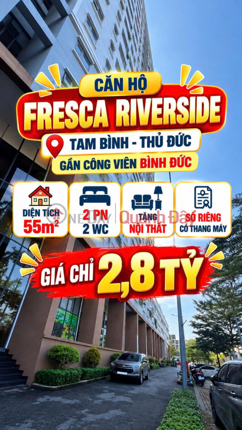 Apartment for sale at Fresca Riverside Tam Bình, Thủ Đức, 55m², 2 bedrooms, 2 bathrooms, 2.8 billion VND. _0