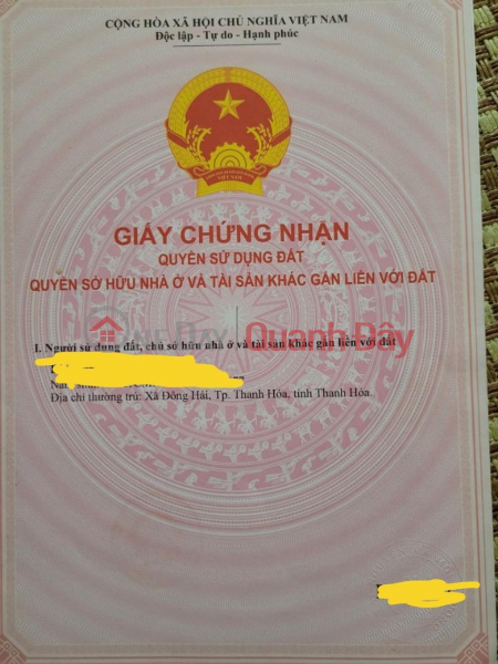 Property Search Vietnam | OneDay | Nhà ở | Niêm yết bán ĐẤT ĐẸP - GIÁ TỐT - Chính Chủ CẦN BÁN Lô Đất Tại Đông Hải, Thanh Hóa .