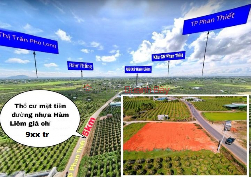 Owner Moves to a Beautiful Land Lot Facing Asphalt Main Road Ham Liem Vietnam, Sales đ 930 Million
