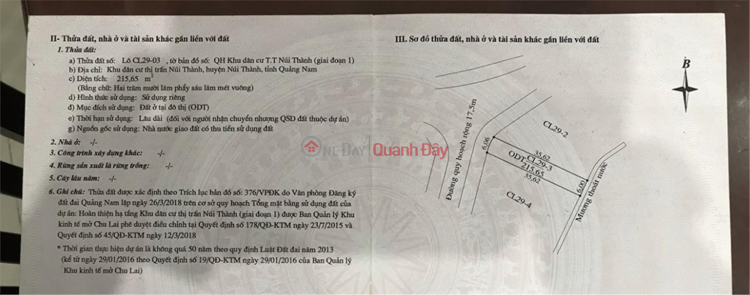 ĐẤT ĐẸP – GIÁ TỐT – CẦN BÁN GẤP Lô Đất tại thị trấn Núi Thành, Huyện Núi Thành, tỉnh Quảng Nam Niêm yết bán