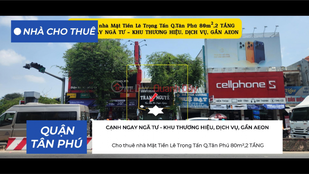Cho thuê nhà Mặt Tiền Lê Trọng Tấn Q.Tân Phú 80m²,2TẦNG - 18Triệu - NGAY NGÃ TƯ Niêm yết cho thuê