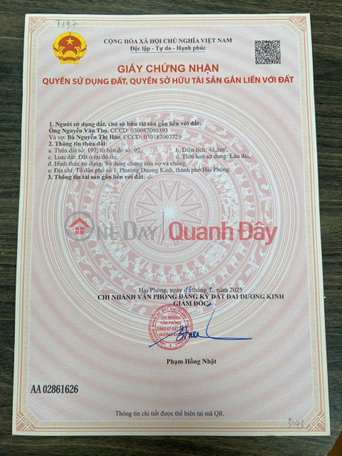 LOT 45.5M² INVESTMENT PRICE LANE 196 HAI PHONG – NEXT TO VIN UNDER CONSTRUCTION – ZALO 0567 222 555 _0