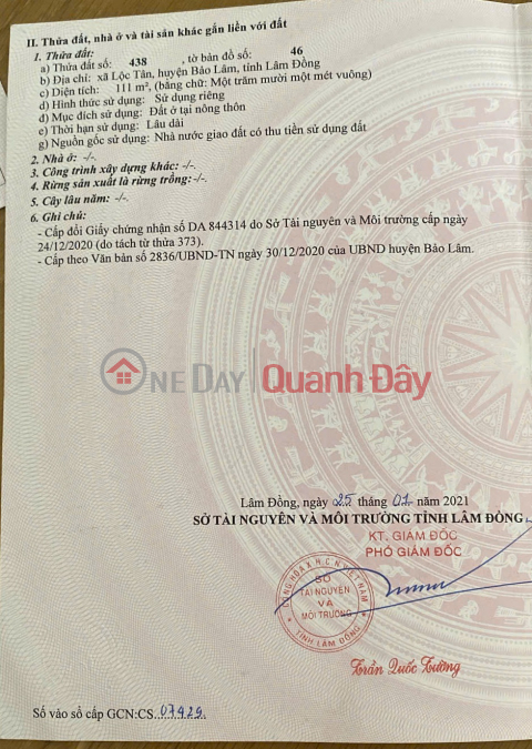 ĐẤT ĐẸP - GIÁ TỐT - CẦN BÁN LÔ ĐẤT TẠI Bảo Lâm, Lâm Đồng. _0