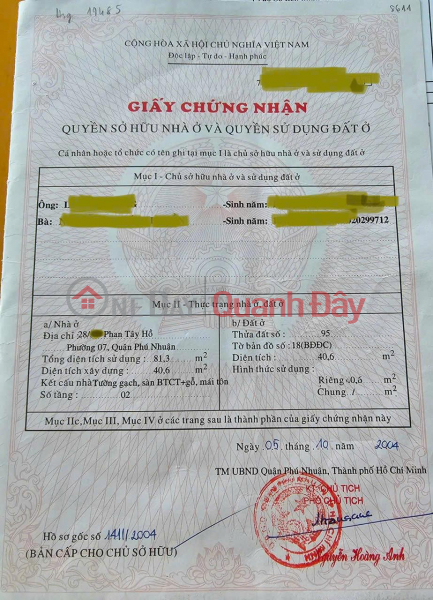  | Làm ơn chọn Nhà ở Niêm yết bán | đ 6,5 tỷ