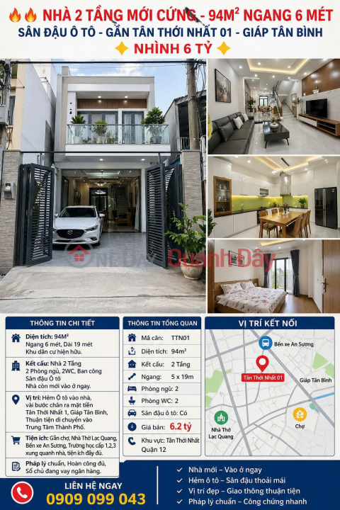 RARE PROPERTY IN TAN THOI – 2-STORY HOUSE – 6M FRONTAGE _0