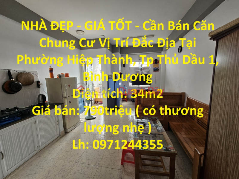 NHÀ ĐẸP - GIÁ TỐT - Cần Bán Căn Chung Cư Vị Trí Đắc Địa Tại Phường Hiệp Thành, Tp Thủ Dầu 1, Bình Dương Niêm yết bán