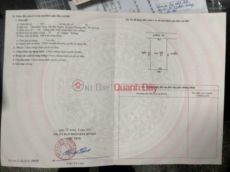 đ 3,1 tỷ, CHÍNH CHỦ CẦN BÁN LÔ ĐẤT 57M TẠI KHU CÔNG NGHIỆP PHÚ NGHĨA-CHƯƠNG MỸ-HÀ NỘI