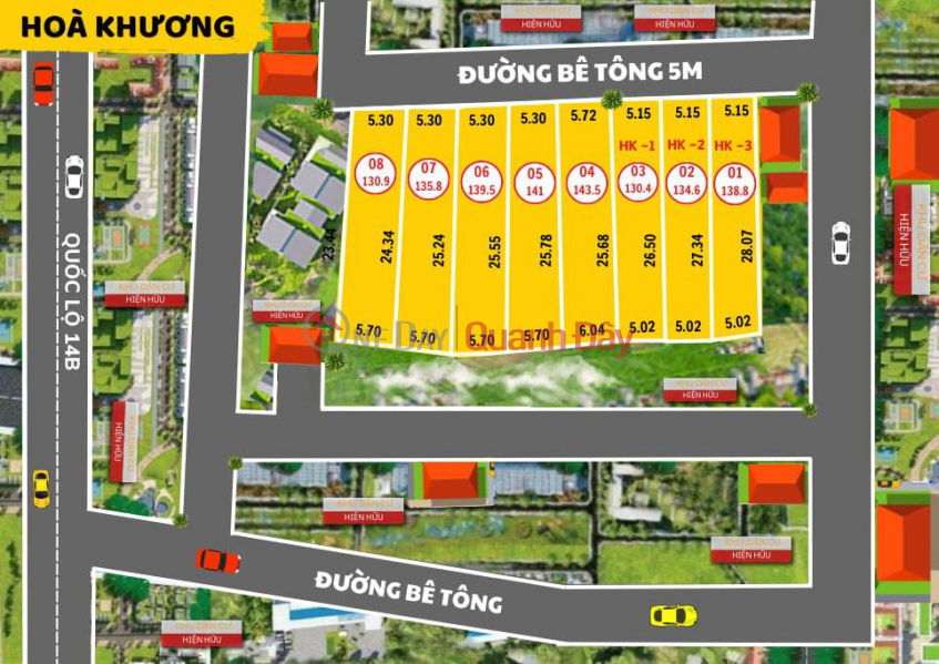 Property Search Vietnam | OneDay | Niêm yết bán Cần bán Đất Xã Hòa Khương, Hòa Vang chỉ 5,8 triệu /m2