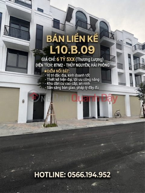 Bán liền kề 4 tầng Vlasta Thủy Nguyên, 6 tỷ, 87m2, có thang máy ,0566.194.952 _0