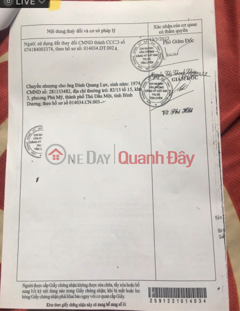 CHÍNH CHỦ CẦN BÁN GẤP LÔ ĐẤT TẠI Thị xã TÂN UYÊN, tỉnh BÌNH DƯƠNG _0