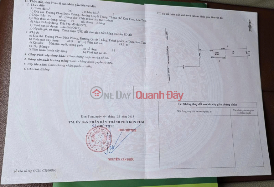 Owner needs to sell land with frontage on Phan Dinh Phung street, prime business location. Sales Listings