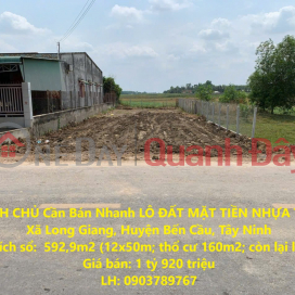 OWNER Needs to Quickly Sell a Land Lot Facing the Plastic Road TL14C, Long Giang Commune, Ben Cau District, Tay Ninh _0