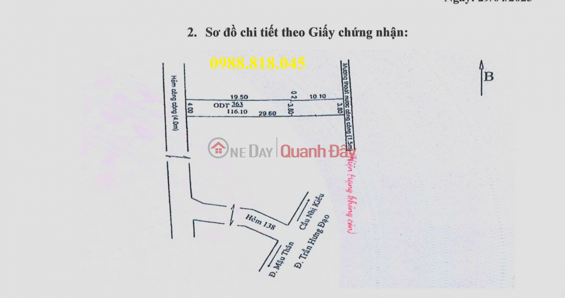 House for sale in alley 138 Tran Hung Dao, An Nghiep ward, Ninh Kieu, Can Tho, 4 floors, free of tax Sales Listings