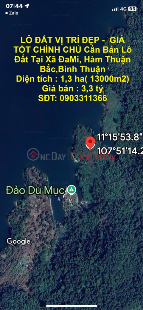 LAND LOT IN GOOD LOCATION - GOOD PRICE OWNER Need to Sell Land Lot in DaMi Commune, Ham Thuan Bac, Binh Thuan _0