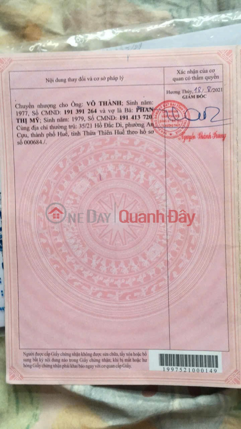 OWNER'S LAND - GOOD PRICE - NEED TO SELL LAND LOT IN Thuy Chau ward, Huong Thuy town - THUA THIEN HUE _0