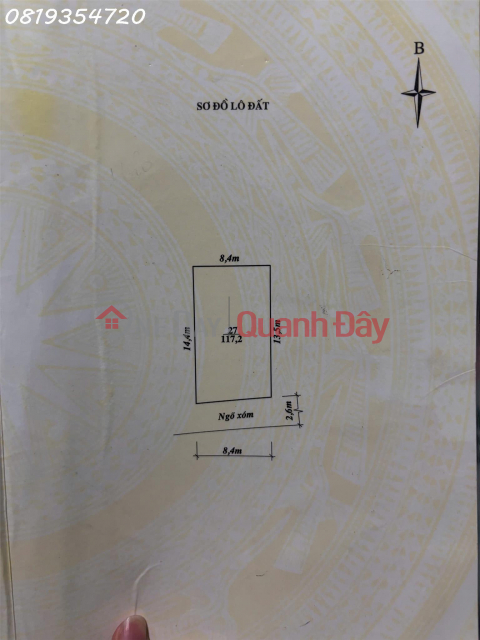 Cần tiền bán gấp lô đất 117m2 tại Thôn Cốc Hạ 2, Thanh Hóa, giá đầu tư _0