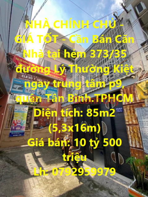 NHÀ CHÍNH CHỦ - GIÁ TỐT - Cần Bán Căn Nhà tại quận Tân Bình, TPHCM _0