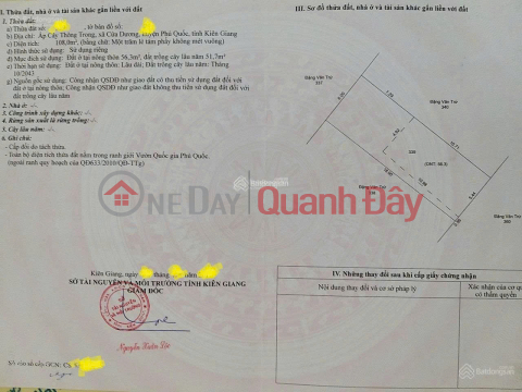 Chính chủ cần bán lô đất đẹp 108m² tại Ấp Cây Thông Trong, Xã Cửa Dương, TP Phú Quốc, Kiên Giang _0