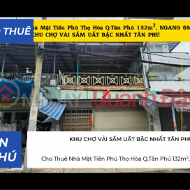House for Rent, Street Frontage in the Bustling Fabric Market Area, Tan Phu District, 132m², 6m Wide - _0