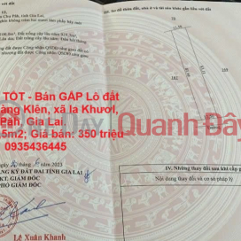 BEAUTIFUL LAND - GOOD PRICE - URGENT SALE Potential land lot in Klen Village, Ia Khuol Commune, Chu Pah, Gia Lai. _0