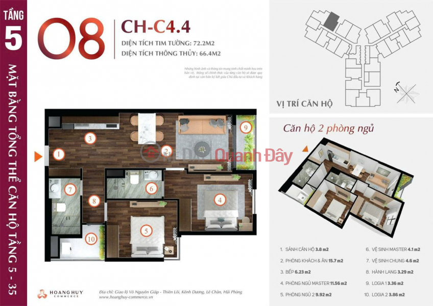 Property Search Vietnam | OneDay | Residential Sales Listings | 2 Apartments for Sale by Owner at Hoang Huy Commerce, Vo Nguyen Giap Street, Le Chan District.